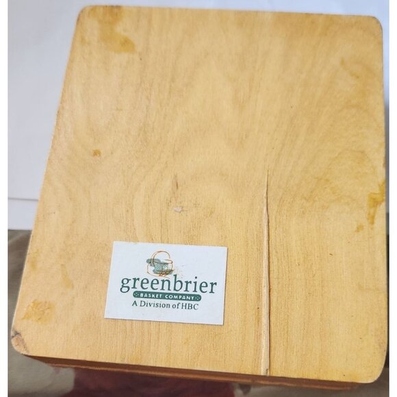 Vintage Greenbrier Coasters Set of 6 Coaster 4 1/2" x 3 1/2" Wood with Wood Box - Picture 4 of 6